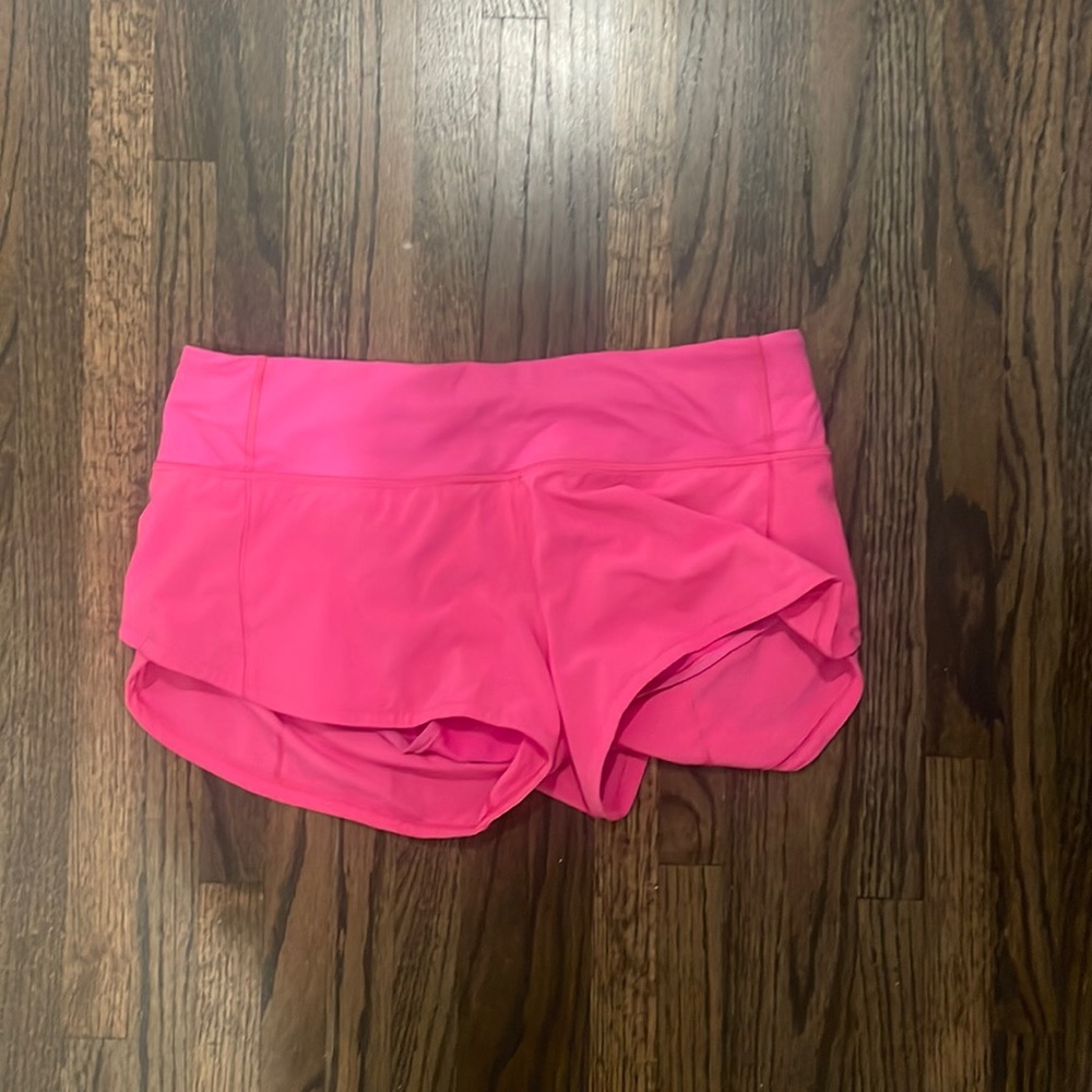 Lululemon Sonic Pink Speed Up Shorts Size 4